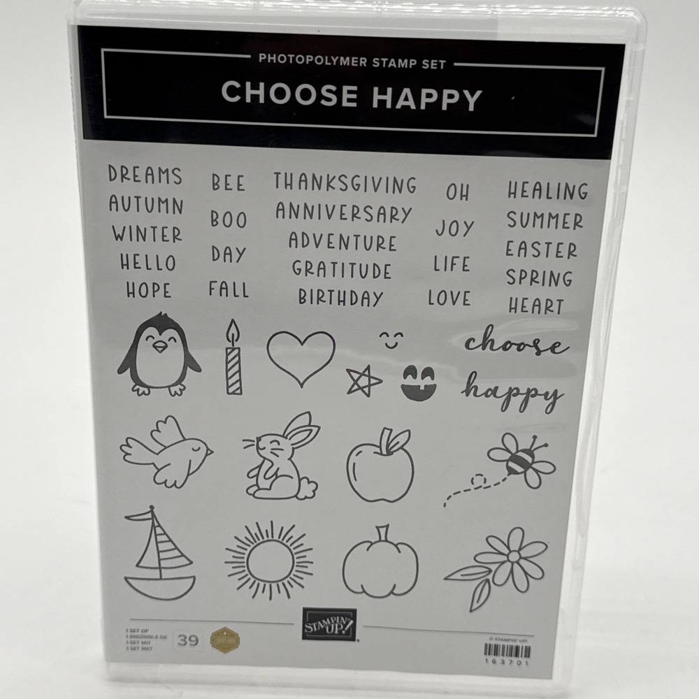 Stampin Up Choose Happy Bee Pumpkin Candle Penguin Sun Flower Bunny Bird Apple
